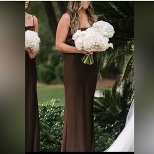Brown wedding guest dress